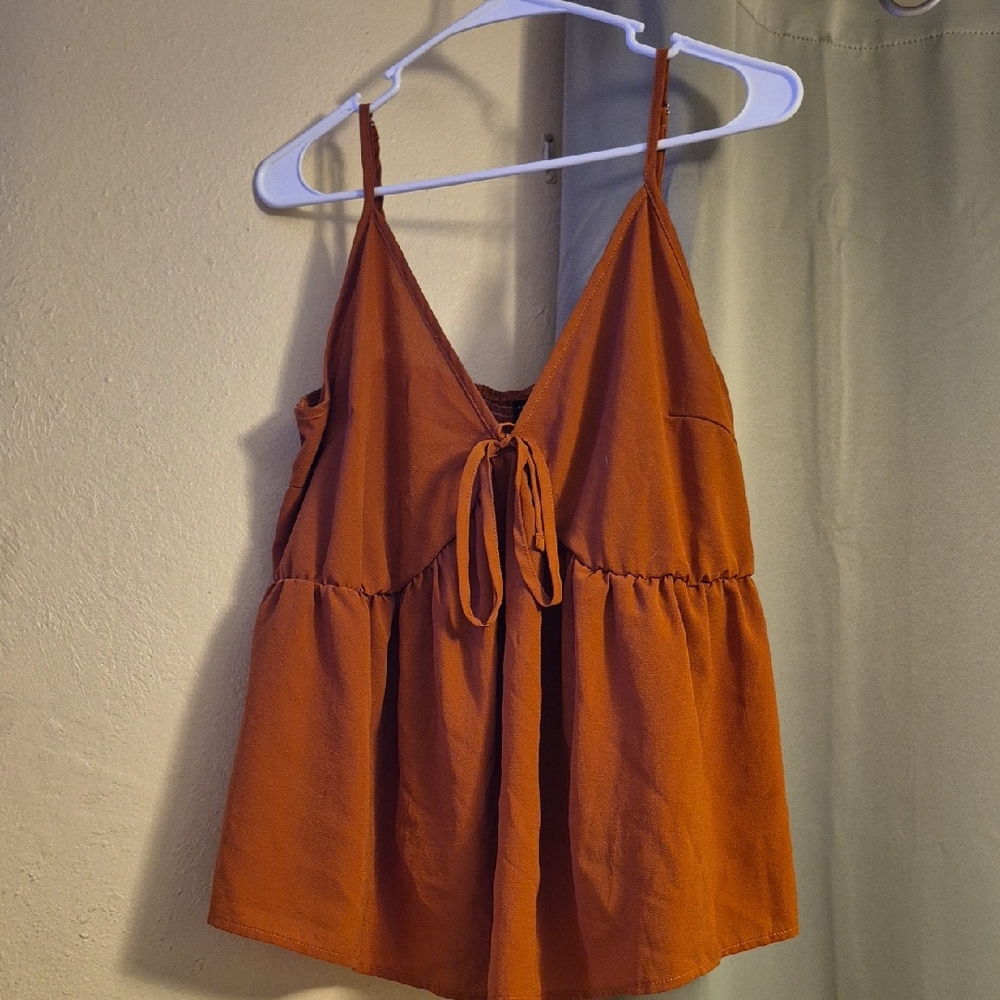 SHEIN Rust Camisole with Tie Front